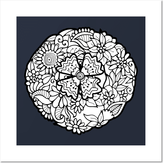 Zentangle flower Wall Art by ComPix